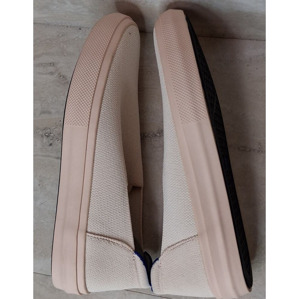 Unisex Rothy's Slip On Sneakers Cream with Blue Stripe At Back Size W9 or M7.5 - Picture 7 of 8